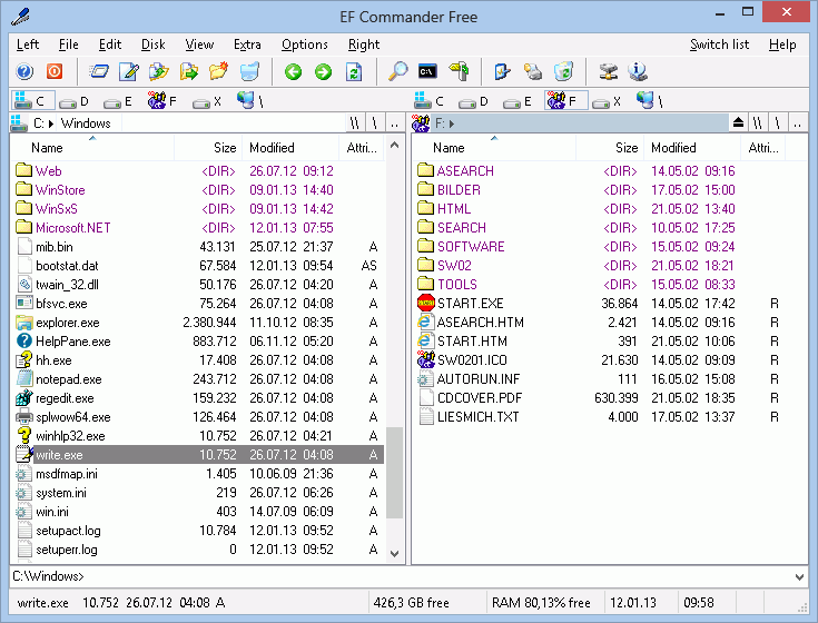 EF Commander Free - File manager, freeware light version