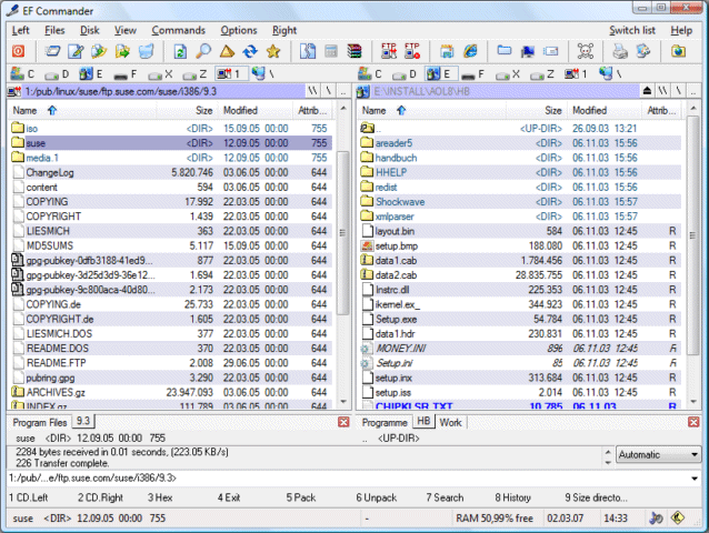 EF Commander screen shot