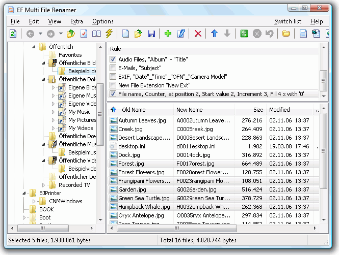 EF Multi File Renamer 19.12 screenshot