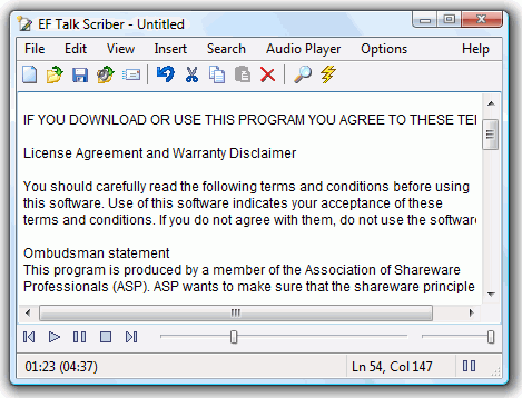 EF Talk Scriber 19.12 screenshot